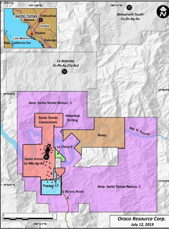 Abb2: Mineralisierte Konzessionsgebiete; Quelle: Oroco Resources