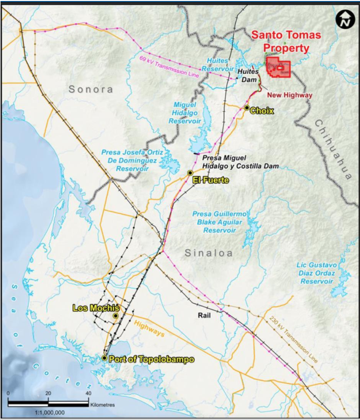 Standort&uuml;bersicht Santo Tom&aacute;s, Quelle Oroco Resource Corp.