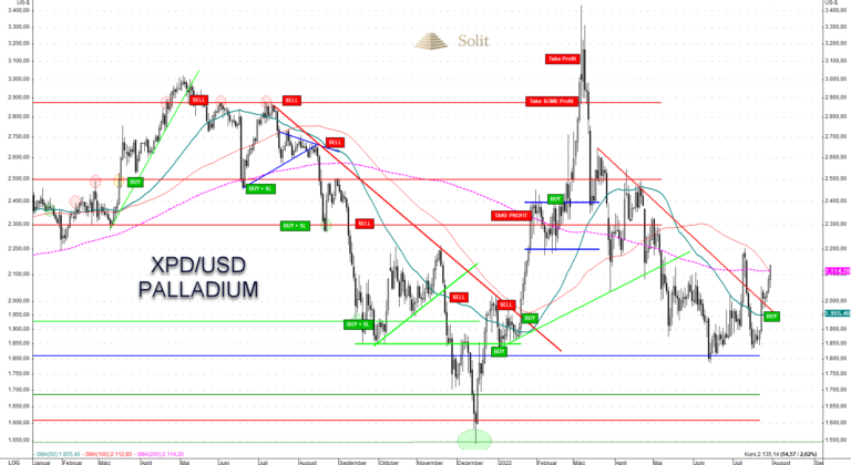 Nach vier Monaten gibt es aktuell die erste gute Chance für einen neuerlichen Kauf von Palladium