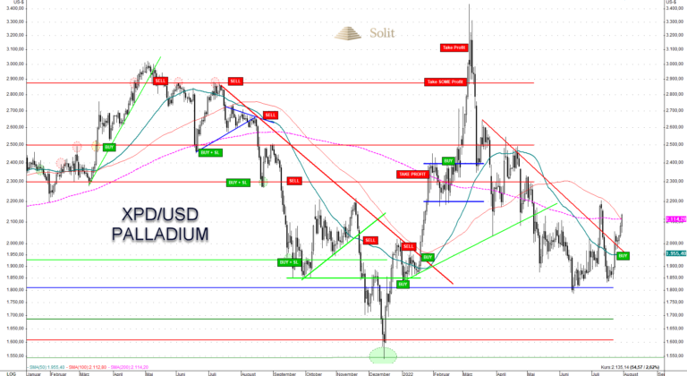 Nach vier Monaten gibt es aktuell die erste gute Chance f&uuml;r einen neuerlichen Kauf von Palladium