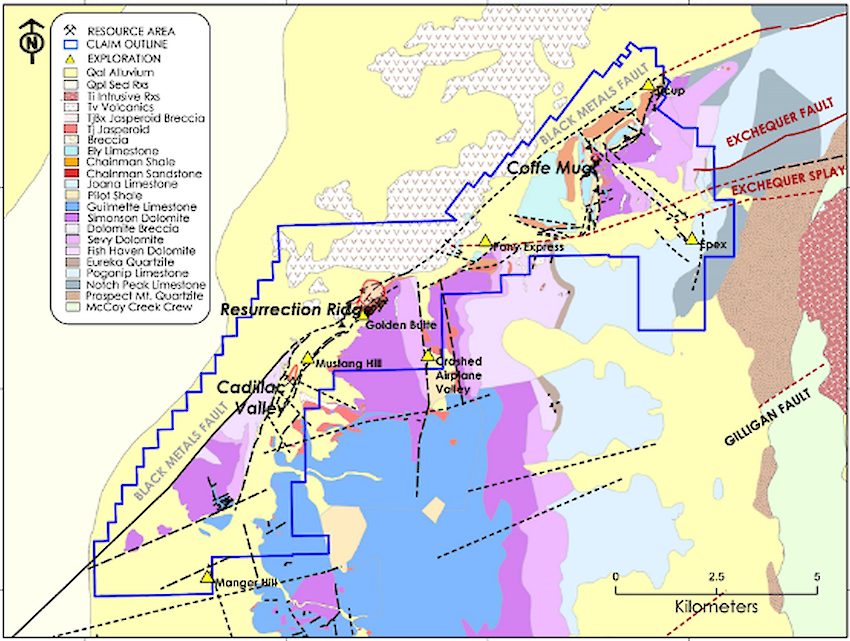 Abb4: geologische Landkarte des Projektes, Quelle: NevGold